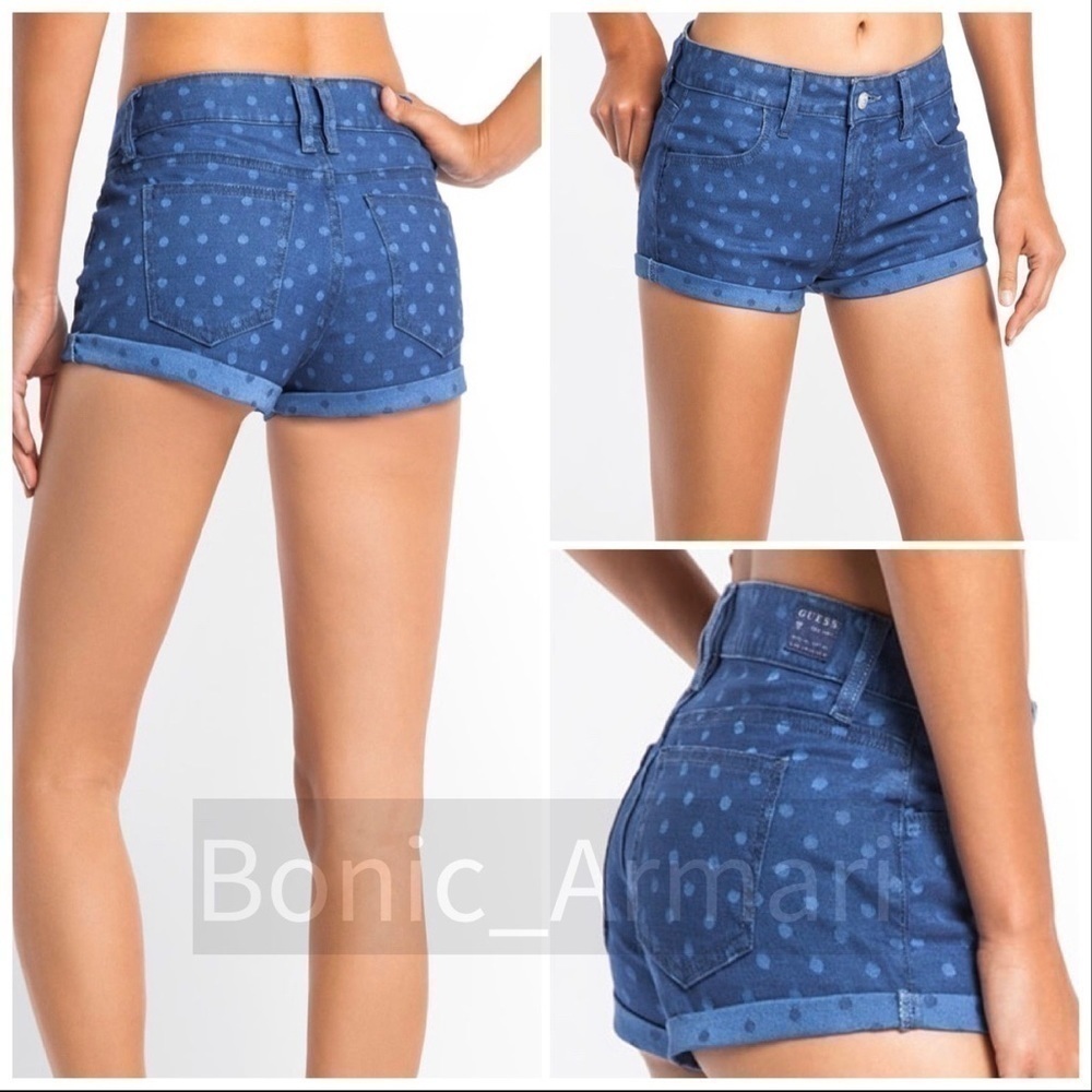 Guess Scarlet Polka-dot cuffed shorts